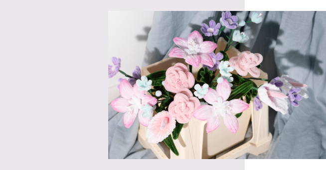 Chenille blomster buket