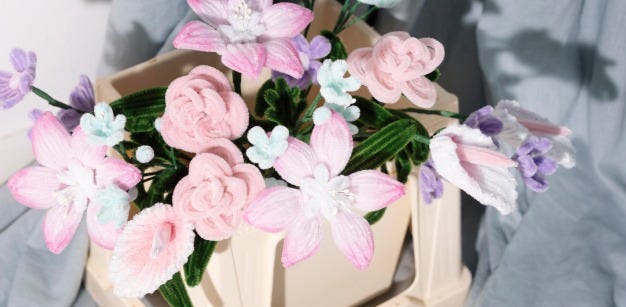 Chenille blomster