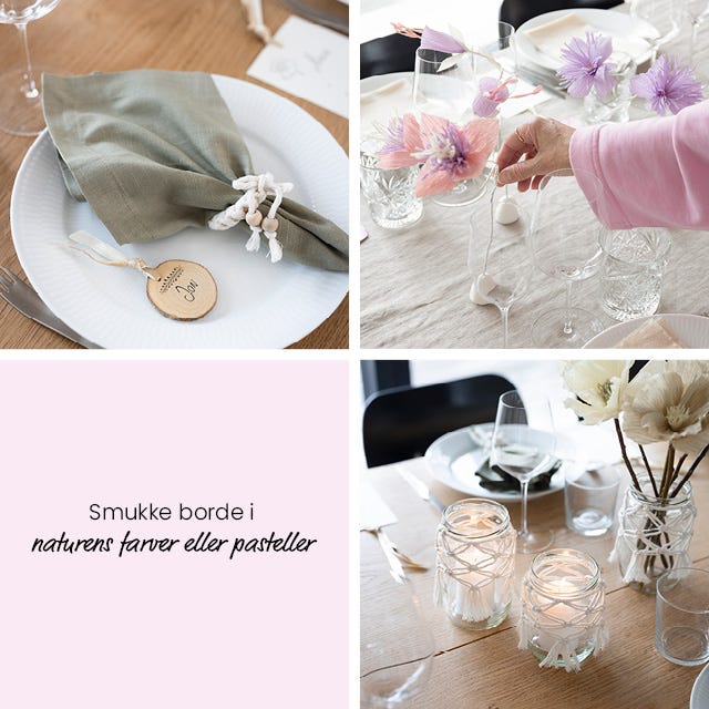 Collage billede - Festlig borddækning