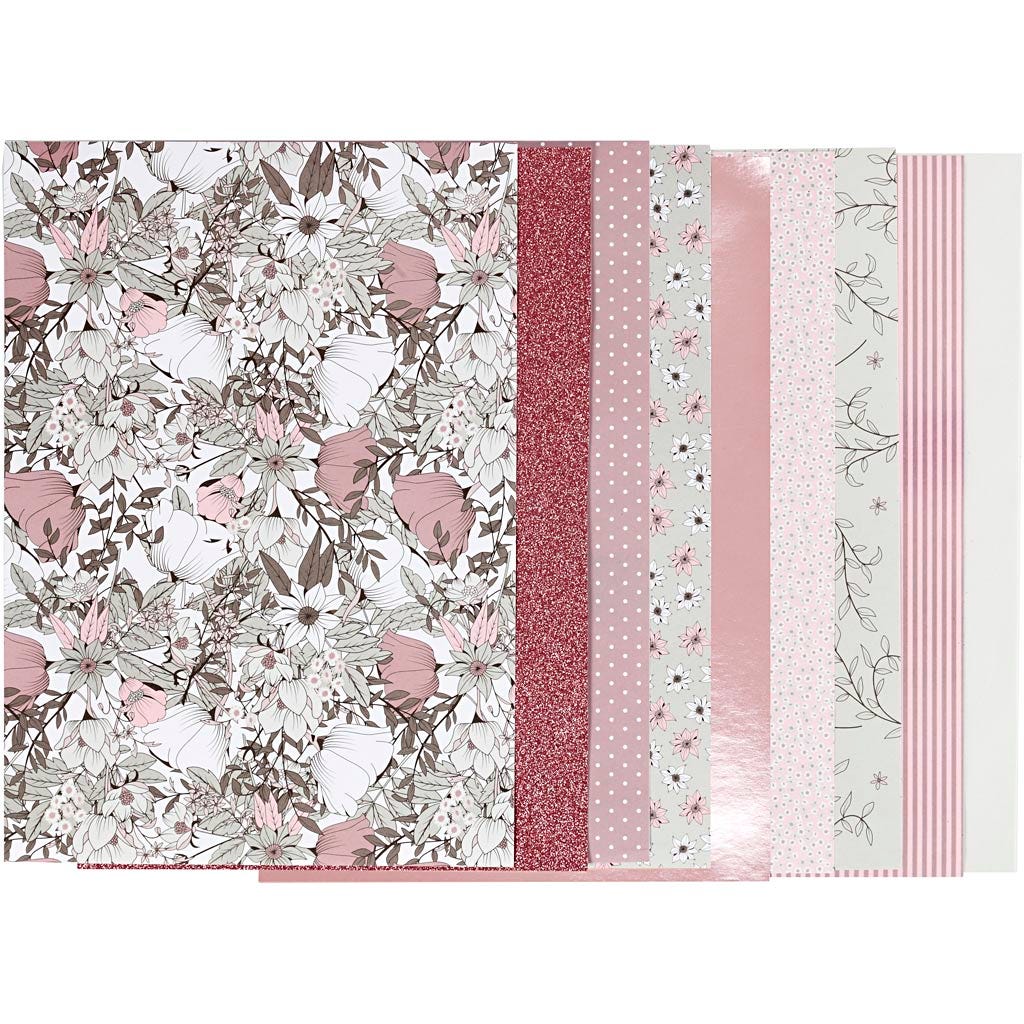 Designpapir i blok i assorterede designs