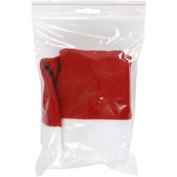 Nissehue til b&oslash;rn, str. 56 cm, r&oslash;d, hvid, 1 stk.