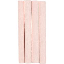 Crepepapir, ark 25x60 cm, Stræk/crepe: 180%, 105 g, soft rosa, 4 ark/ 1 pk.