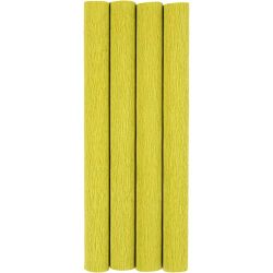 Crepepapir, ark 25x60 cm, Stræk/crepe: 180%, 105 g, lys grøn, 4 ark/ 1 pk.