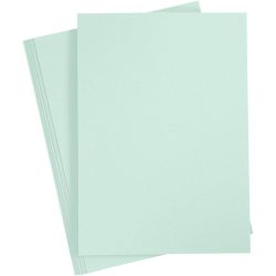 Karton, A4, ark 210x297 mm, 210 g, pastelgrøn, 10 ark/ 1 pk.