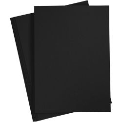 Karton, A4, ark 210x297 mm, 220 g, sort, 10 stk./ 1 pk.