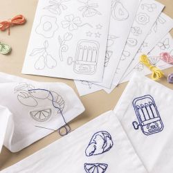 Vandopl&oslash;selige Broderiark, Dekorative motiver, A5, ark 148,5x210 mm, 6 ark/ 1 pk.