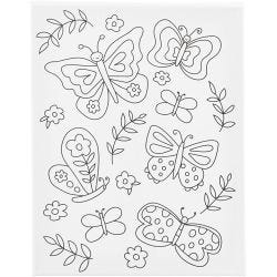 Malerlærred med print, Sommerfugle, D: 1,6 cm, str. 24x30 cm, 360 g, 1 stk.