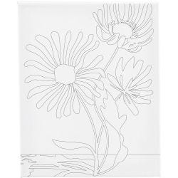 Malerlærred med print, Store blomster, D: 1,6 cm, str. 24x30 cm, 360 g, 1 stk.