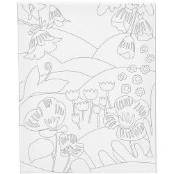 Malerlærred med print, Blomsterlandskab, D: 1,6 cm, str. 24x30 cm, 360 g, 1 stk.