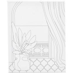 Malerlærred med print, Vindue, D: 1,6 cm, str. 24x30 cm, 360 g, 1 stk.