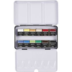 Art Akvarelfarver, ½-pan, str. 10x15x20 mm, standardfarver, 12 frv./ 1 pk.