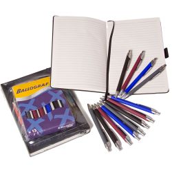 Kuglepenne og notesbog