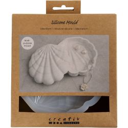 Silikoneform, Musling, H: 3 cm, L: 13,2 cm, B: 13,3 cm, 1 stk.