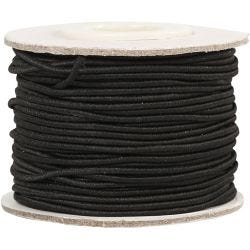 Elastiksnor, tykkelse 1 mm, sort, 25 m/ 1 rl.