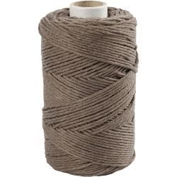Macramé Snor, L: 198 M, diam. 2 mm, lys brun, 330 g/ 1 rl.