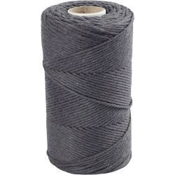 Macramé Snor, L: 198 M, diam. 2 mm, grå, 330 g/ 1 rl.