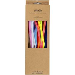 Chenille, L: 30 cm, tykkelse 6 mm, colorful, 25 ass./ 1 pk.