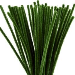 Chenille, L: 30 cm, tykkelse 6 mm, grangrøn, 50 stk./ 1 pk.