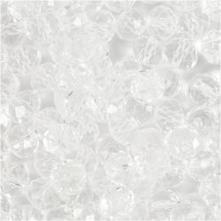 Facetperler, str. 5x6 mm, hulstr. 1 mm, krystal, 100 stk./ 1 pk.