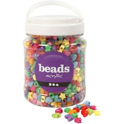 Figurperler, diam. 10 mm, hulstr. 3,5 mm, ass. farver, 400 g, 700 ml/ 1 ds.
