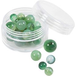 Agat stenperler, str. 13x8, 15x6 mm, hulstr. 0,9-1 mm, klar grøn, 28 stk./ 1 pk.