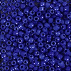 Rocaiperler, diam. 3 mm, str. 8/0, hulstr. 0,6-1,0 mm, blå, 25 g/ 1 pk.