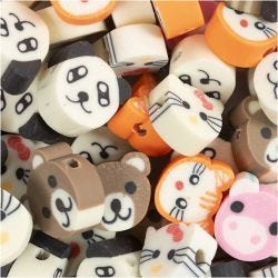 Figurperler, Dyr, diam. 10 mm, hulstr. 1,5 mm, 60 stk./ 1 pk.