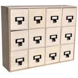 Skuffekommode i Groft Træ - Metalhåndtag