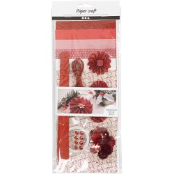 Kreativt Mix, Papirklip, rød, creme, 1 pk.