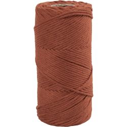 Macramé Snor, L: 198 M, diam. 2 mm, brændt orange, 330 g/ 1 rl.