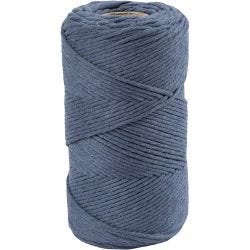 Macramé Snor, L: 198 M, diam. 2 mm, blå, 330 g/ 1 rl.