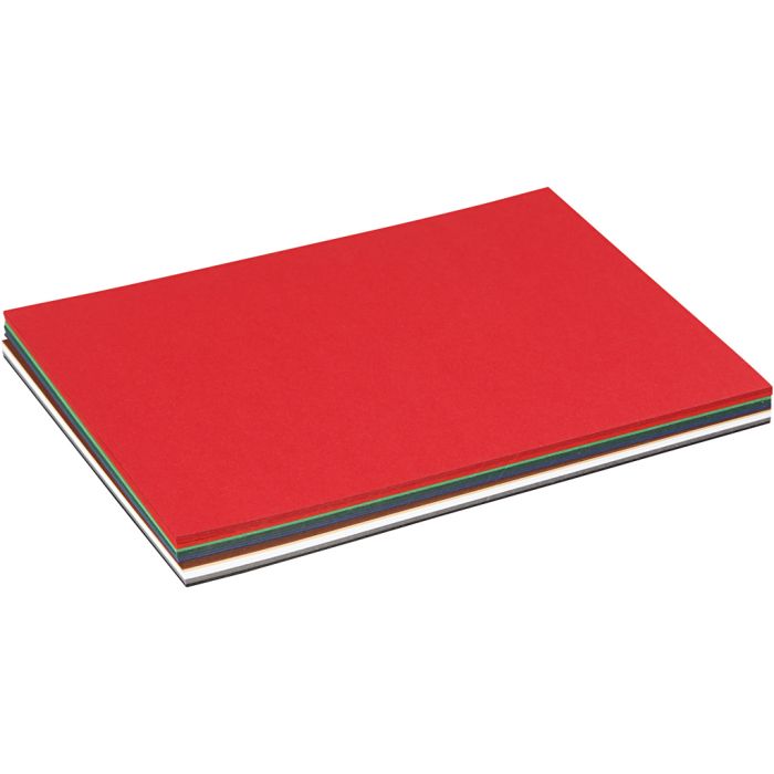 Julekarton, A5, ark 150x210 mm, 180 g, ass. farver, 60 ass. ark/ 1 pk.