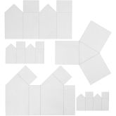 Støbeforme, huse og trekant, H: 6-14,5 cm, transparent, 5 stk./ 1 pk.