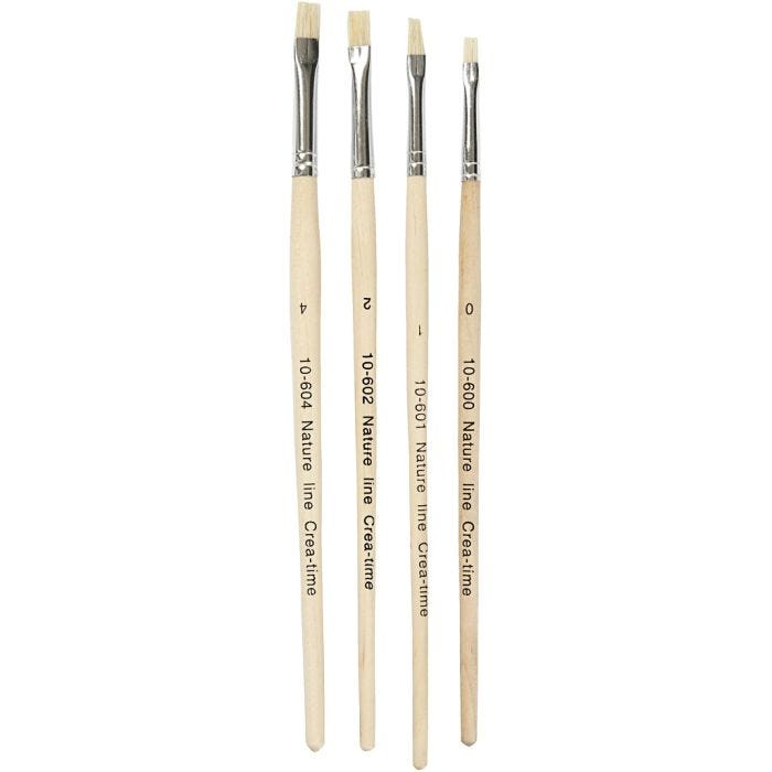 Nature Line Pensler, 00+1+2+4, L: 18,5-19 cm, B: 5-7 mm, flad, 4stk./ 1 pk.