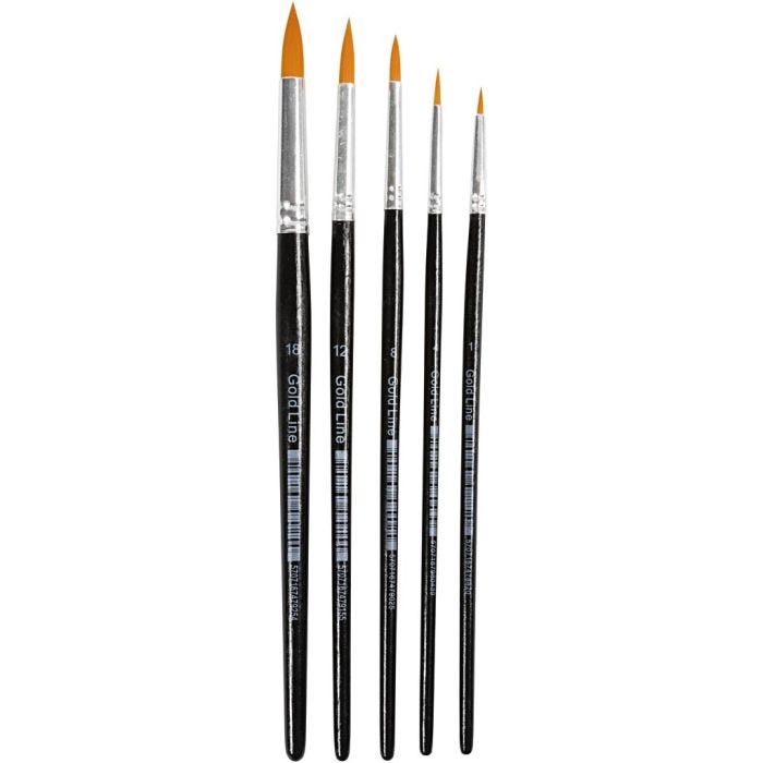 Nylon Pensler, L: 17-19 cm, B: 1-7 mm, 5stk./ 1 pk.