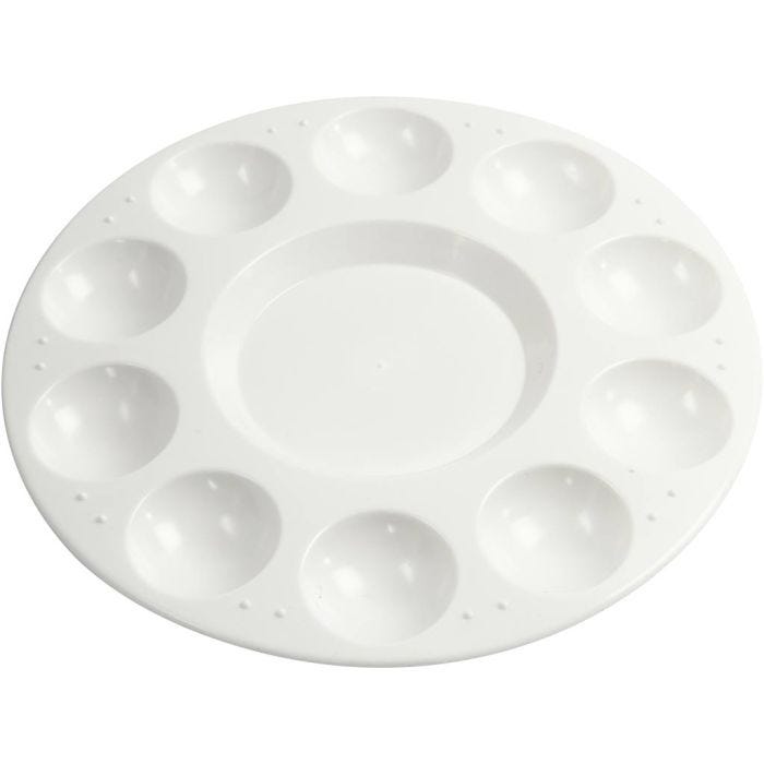 Palette, Rund palette med 11 rum, diam. 17 cm, hvid, 1 stk.