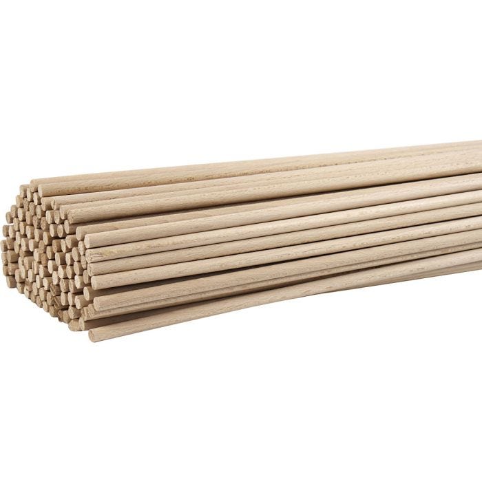 Rundstok, L: 60 cm, diam. 8 mm, 10 stk./ 1 pk.
