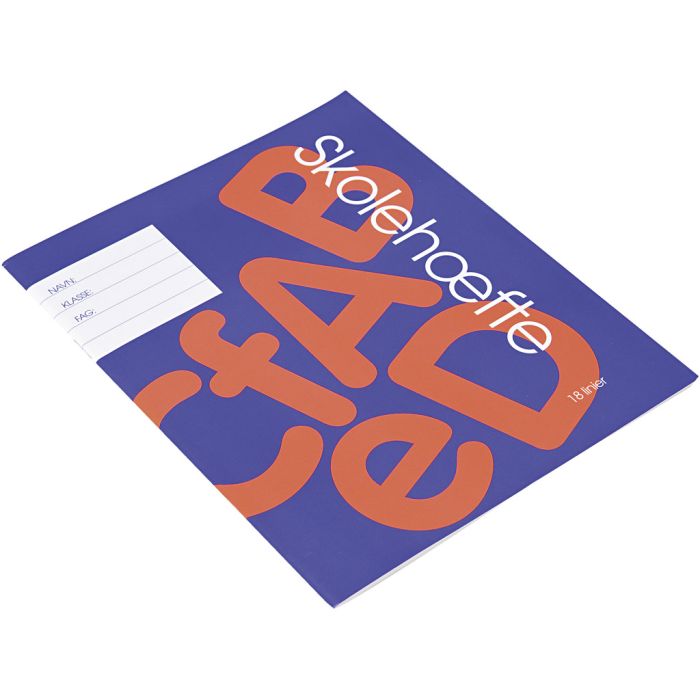 Skolehæfte , 18 linier, A5, str. 14,8x21 cm, Antal sider 64, 200 stk./ 1 pk.