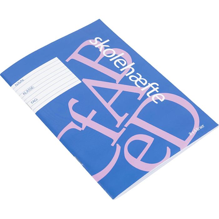 Skolehæfte , 8x4 linier, A5, str. 14,8x21 cm, Antal sider 64, 200 stk./ 1 pk.