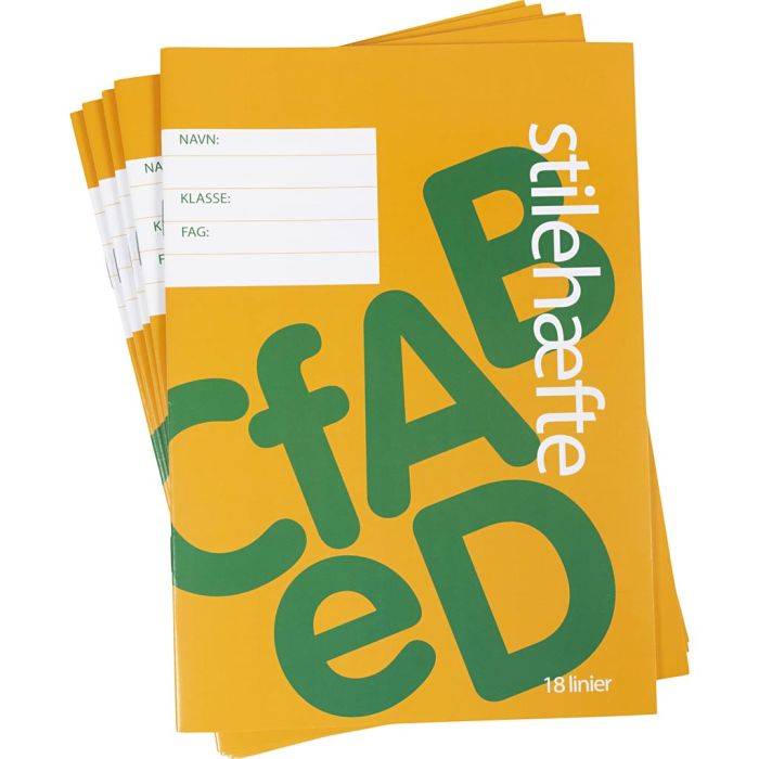 Stilehæfte , 18 linier, str. 14,8x21 cm, Antal sider 64, 70 g, 25 stk./ 1 pk.