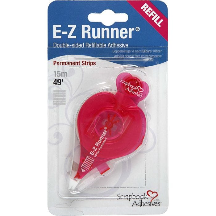 E-Z Runner® - refill, striber, permanent lim, B: 8 mm, 15 m/ 1 rl.