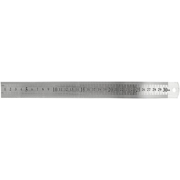 Stållineal, L: 30 cm, 1 stk.