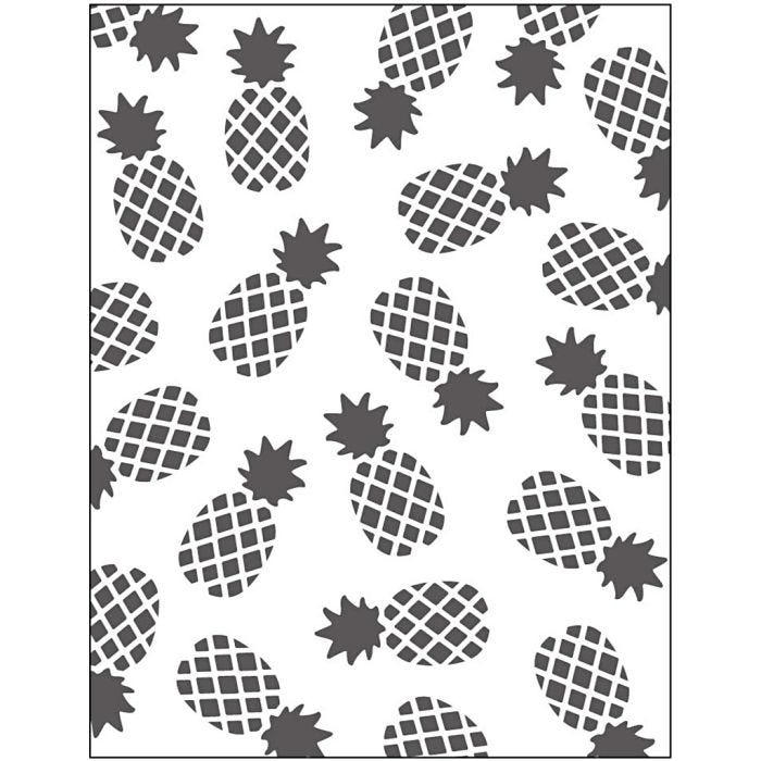 Prægeskabelon, ananas, str. 11x14 cm, tykkelse 2 mm, 1 stk.