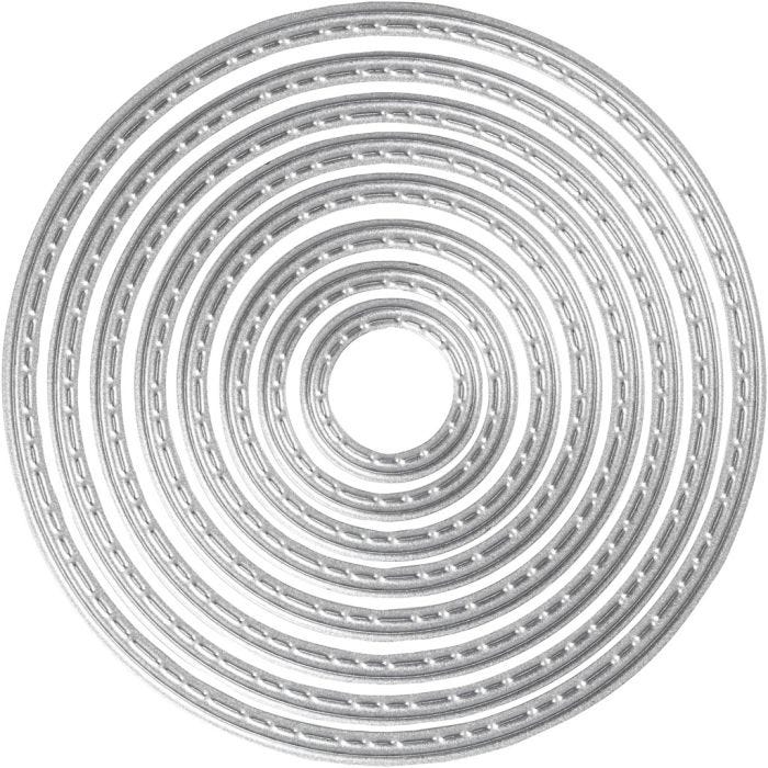 Skære- og prægeskabelon, cirkler, diam. 1,5-7 cm, 1 stk.