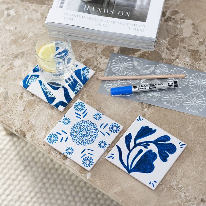 Coasters med porcelænstusch