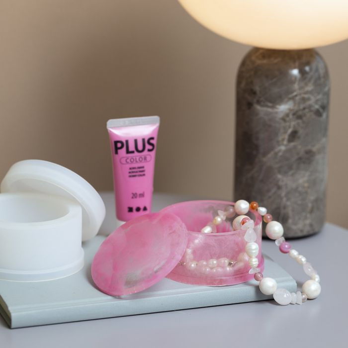 Gennemsigtig krukke med marmorering