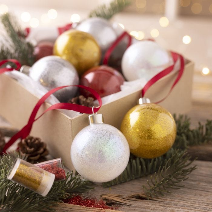 Julekugler med indvendig glitter