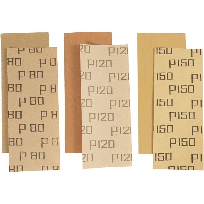 Sandpapir, 80+120+150, str. 11,5x27,5 cm, 30 ark/ 1 pk.