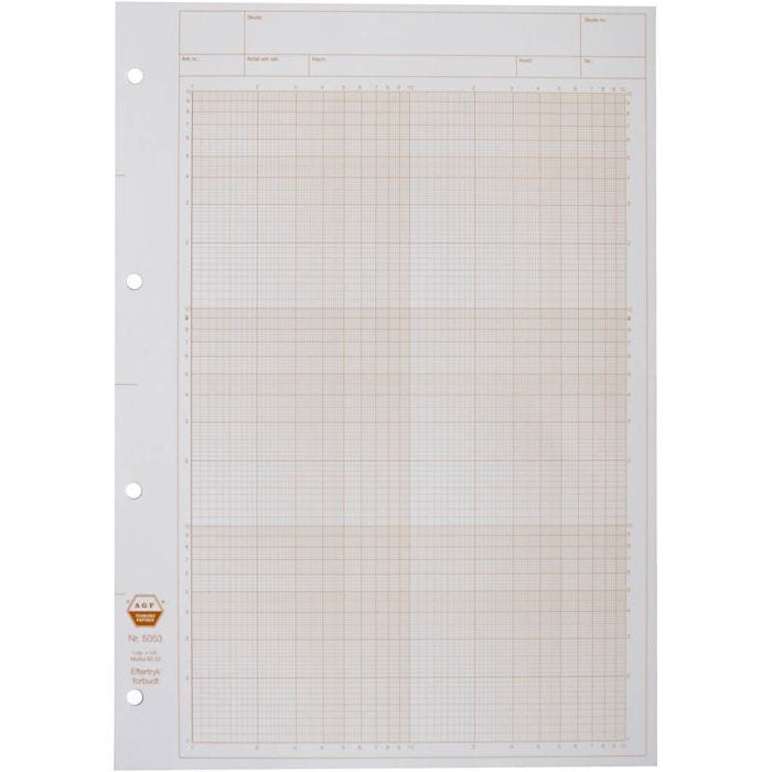 Dobbelt logaritmepapir, A4, str. 21x29,7 cm, hvid, 500 ark/ 1 pk.