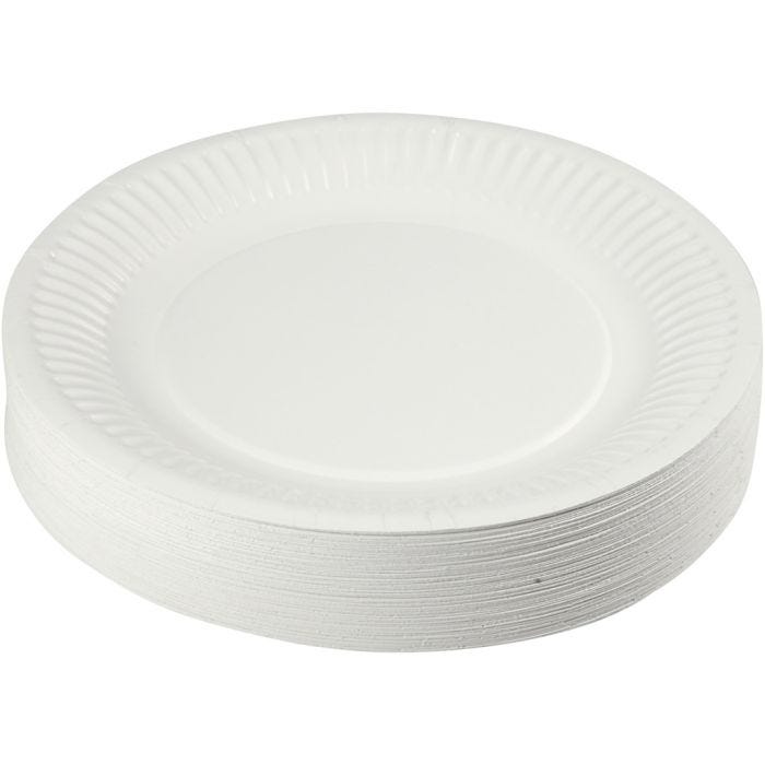 Paptallerken, diam. 18 cm, 100 stk./ 1 pk.